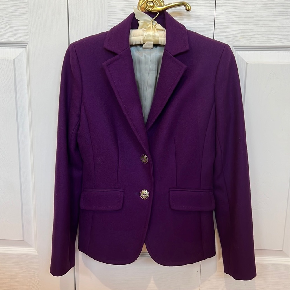 J.Crew 100% wool purple blazer Lexington